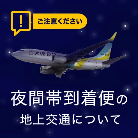 東京(羽田)－札幌(新千歳)線 夜間帯到着便ご利用時の地上交通について