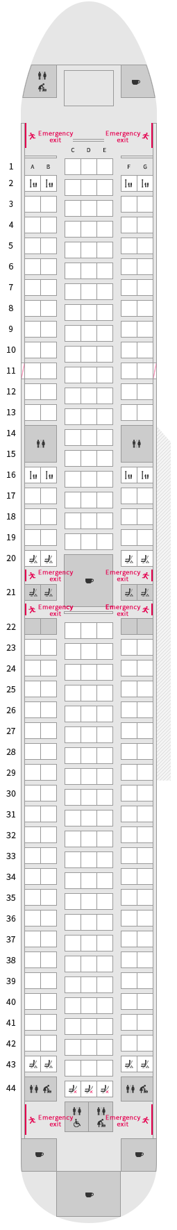 Aircraft Equipment And Seat Mapboeing 767 300 And 300er