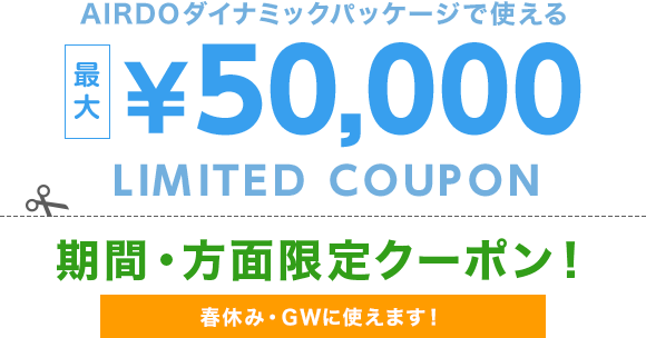 期間限定クーポン Airdoダイナミックパッケージ 北海道発着の飛行機予約 空席照会 Airdo エア ドゥ